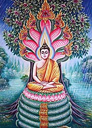 Buddha Meditating under a Seven-Headed Naga by Asienreisender
