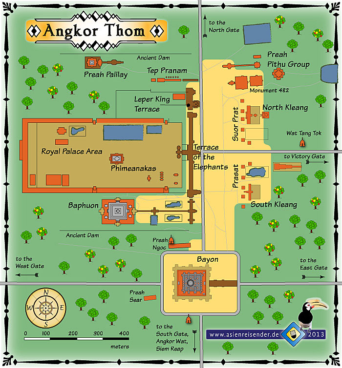 Map of Angkor Thom by Asienreisender