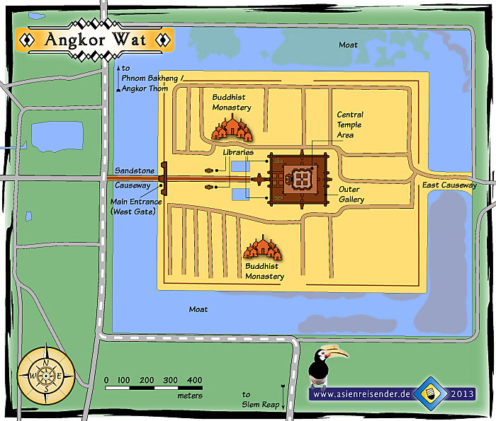 Map of Angkor Wat by Asienreisender