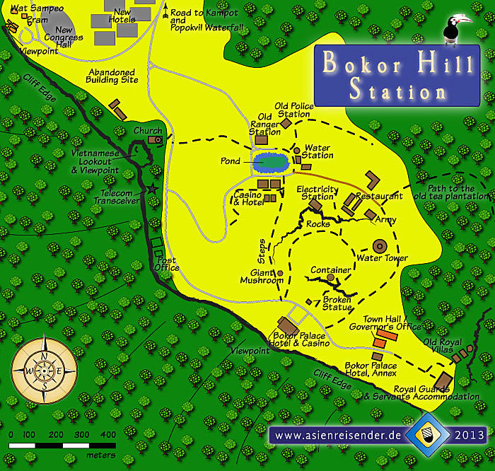 Map of Bokor Hill Station by Asienreisender