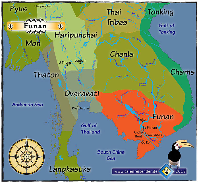 Map of Funan and other Ancient Civilizations of Southeast Asia by Asienreisender