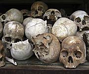 Skulls of the Victims of the Khmer Rouge by Asienreisender