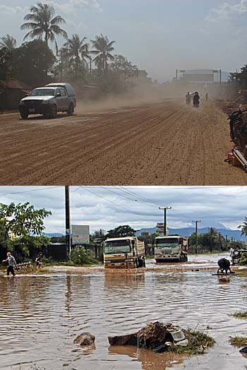 Street Conditions in Kampot by Asienreisender