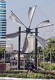 A Windmill Memorial (Silom) at Silom Road in Bangkok by Asienreisender
