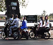 Teenagers Meeting at the River Banks in Kampot by Asienreisender