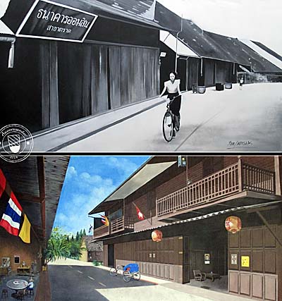 Old Trat Buildings as a Wallpainting by Asienreisender