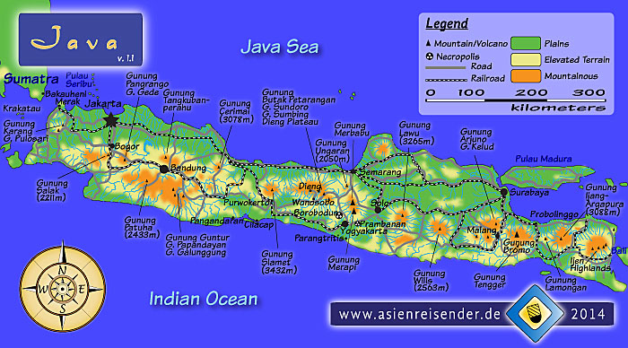 Map of Java by Asienreisender