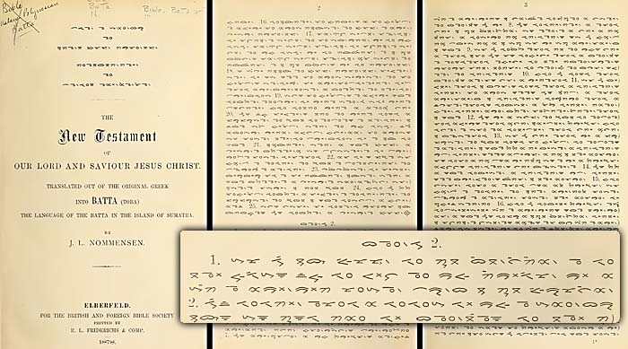 'Batak Bible, translated from Greec into Batak Language by Ludwig Ingwer Nommensen'