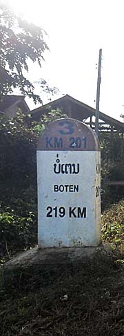 Kilometerstone on the Asian Highway 3 by Asienreisender