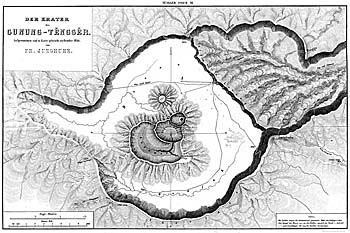 Map of the Ancient Tengger Volcano by Franz Wilhelm Junghuhn, 1844