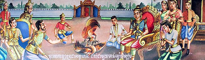 'Painting of a Cockfight in a Buddhist Temple' by Asienreisender