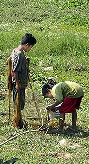 'Khmer Boys with Fishing Equipment' by Asienreisender