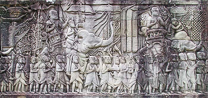 'The Army of Angkor | Bayon, Bas Relief' by Asienreisender
