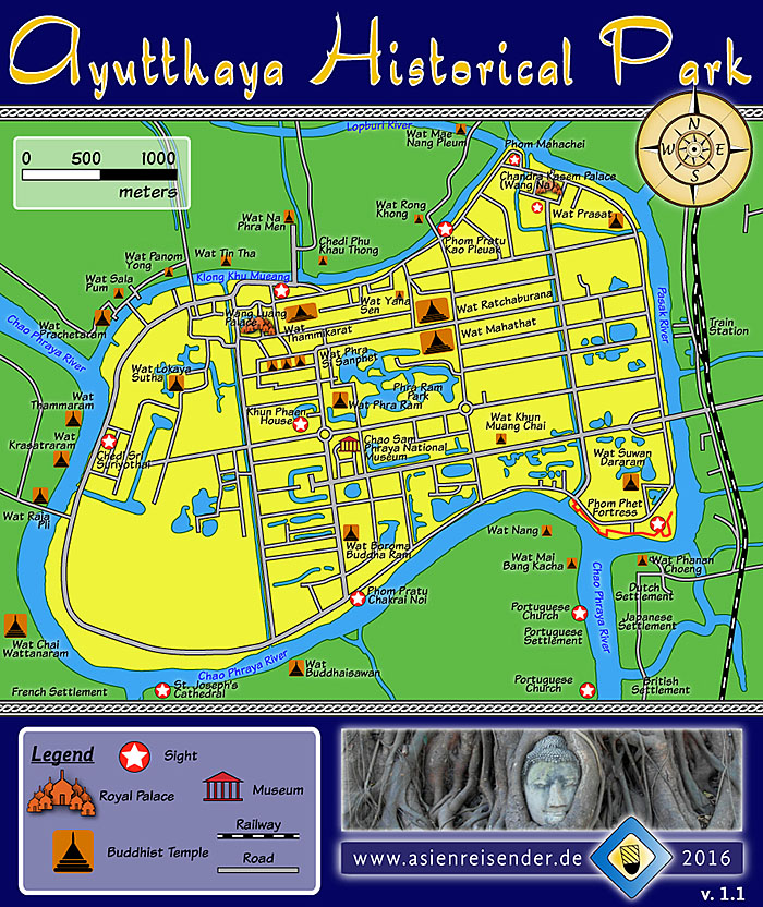 'Map Ayutthaya Historical Park' by Asienreisender