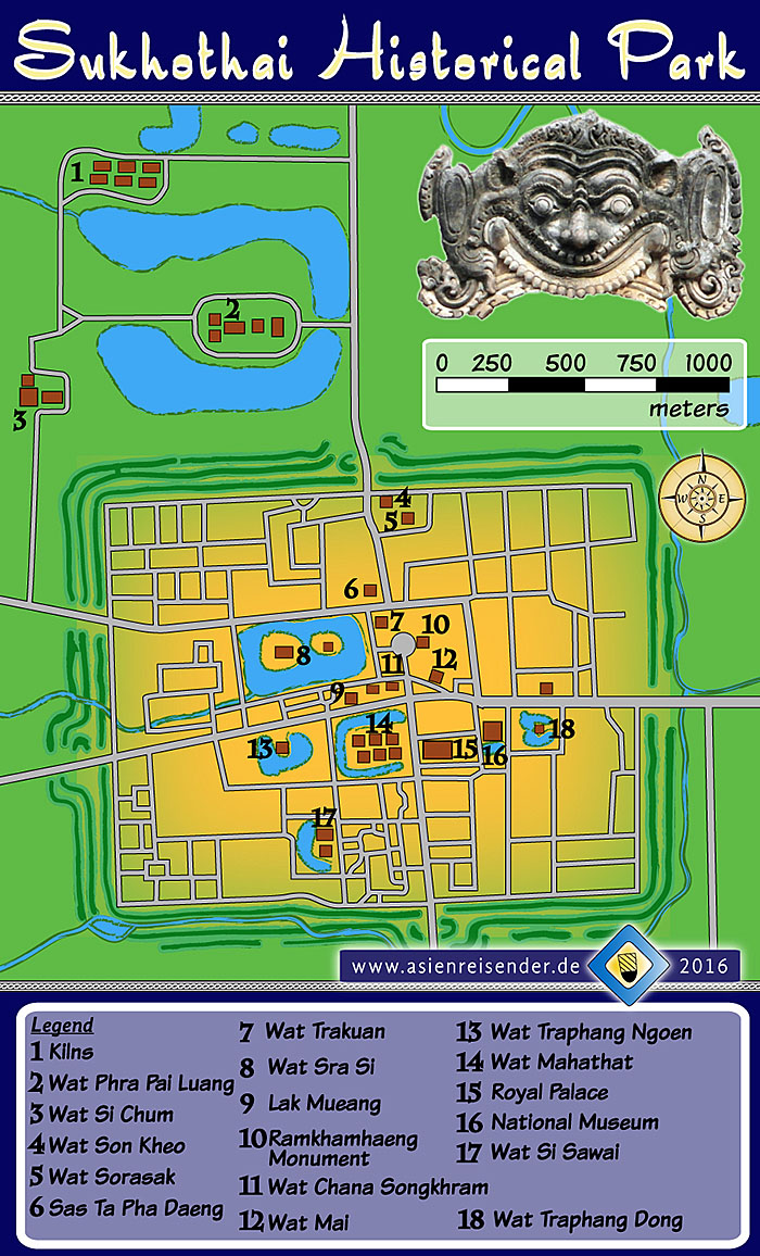 'Map of Sukhothai Historical Park' by Asienreisender